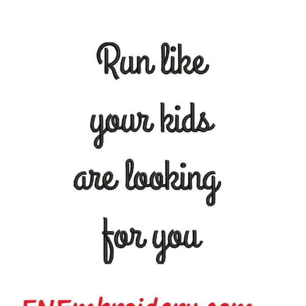 ¡CORRE COMO SI TUS HIJOS TE ESTUVIERAN BUSCANDO! Divertido diseño de bordado a máquina de mamá corredora FNEmbroidery