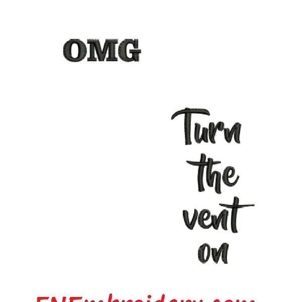 OMG TuRn ThE VeNt On! Funny Bathroom Humor Machine Embroidery Design FNEmbroidery