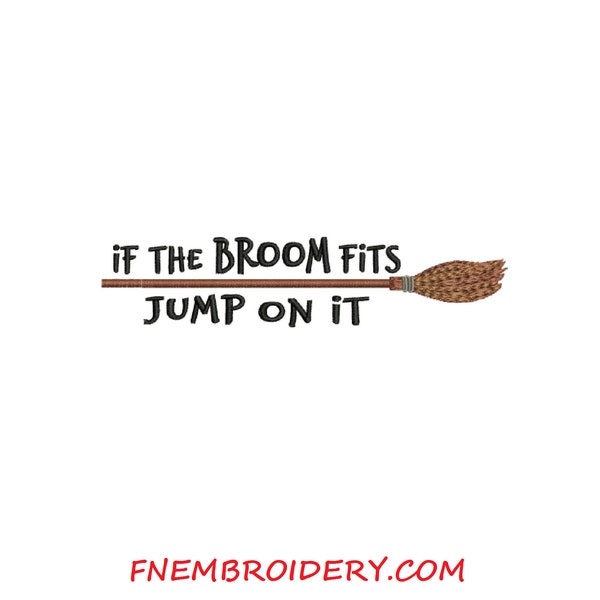 Si la escoba te queda bien, ¡súbete! Divertido diseño de bordado a máquina FNembroidery