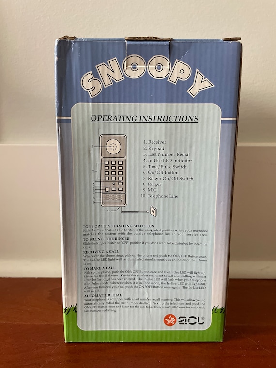RARE Vintage 1990s ACL Peanuts Golfer Snoopy 3D Phone MIB - Etsy