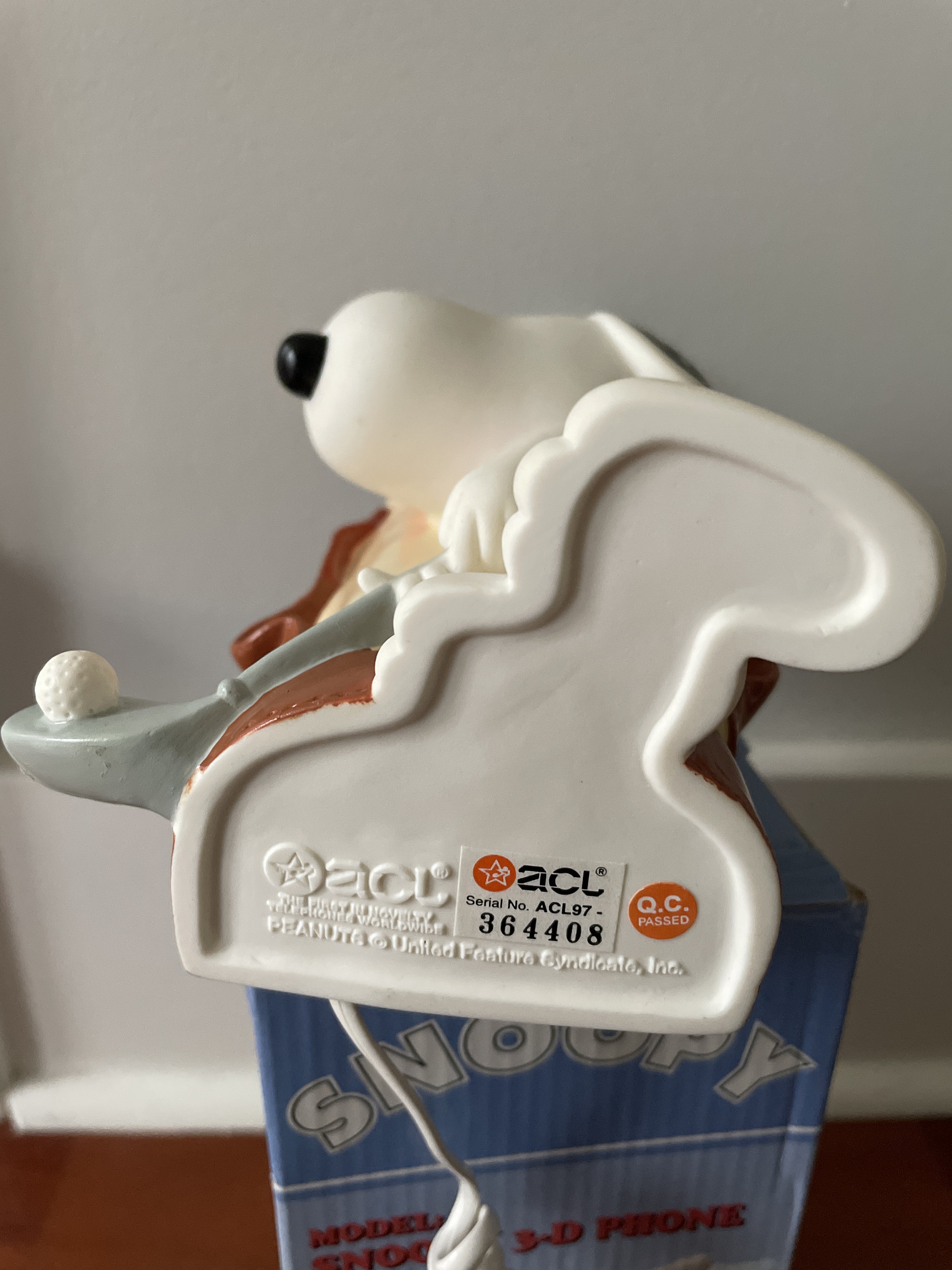 RARE Vintage 1990s ACL Peanuts Golfer Snoopy 3D Phone MIB - Etsy