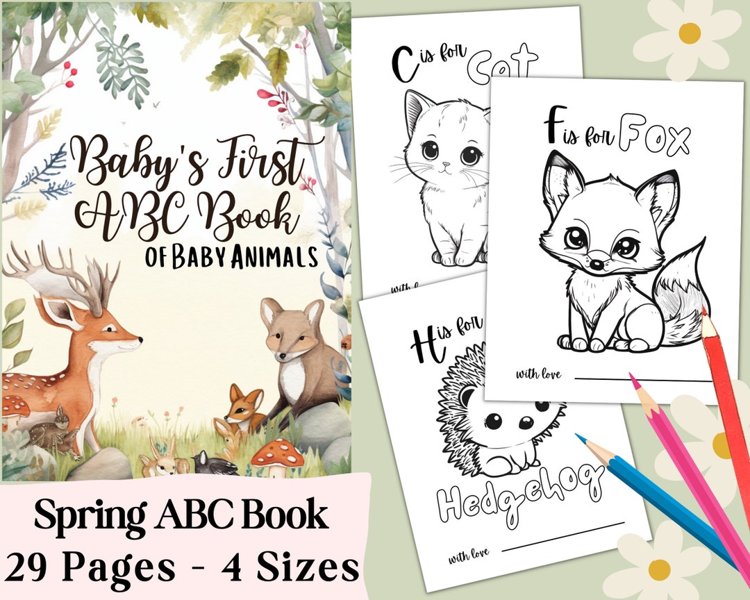 Beautiful Woodland Creatures, Baby ABC Book Baby Animal, Coloring ...