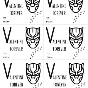 Black Panther Kids Valentine Card - Instant Printable