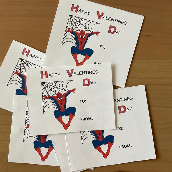 Spiderman Valentines Day Card - Print at home, Instant Download