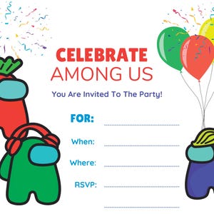 Among Us Birthday Party Invitation
