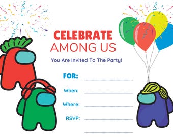 Among Us Birthday Party Invitation