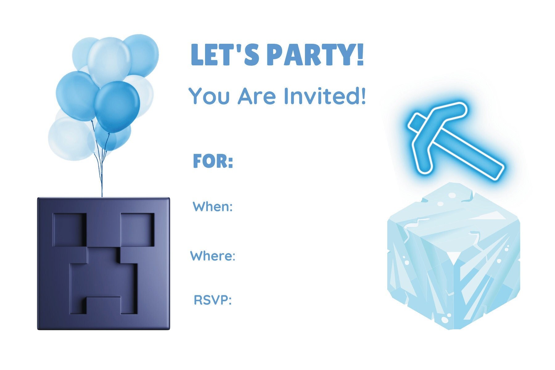 Minecraft Birthday Party Invitation