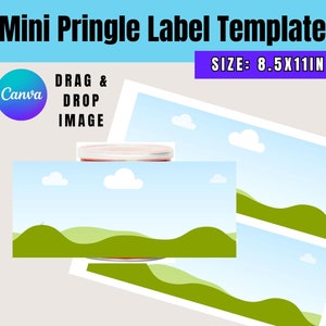 Mini Pringle Label Template | party favors template | Canva digital file
