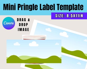 Mini Pringle Label Template | party favors template | Canva digital file