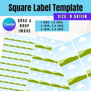 eckiges Etikett | Label-Vorlagen-Bundle| Gastgeschenke Vorlage | Canva digitale Datei