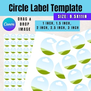 Circle Label Template Bundle | Blank Circle Template | Circle Sticker Template | Round Label Template