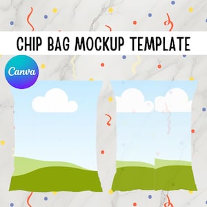 Chip Bag Mockup template | Editable in Canva | DIY | Canva Template | Custom Party Favors