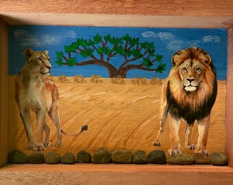 Safari Shadow Box Art