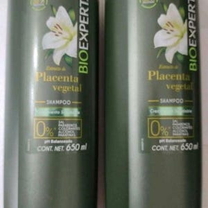 2X BIOEXPERT PLACENTA VEGETAL Shampoo - 2 Big Containers of 650ml