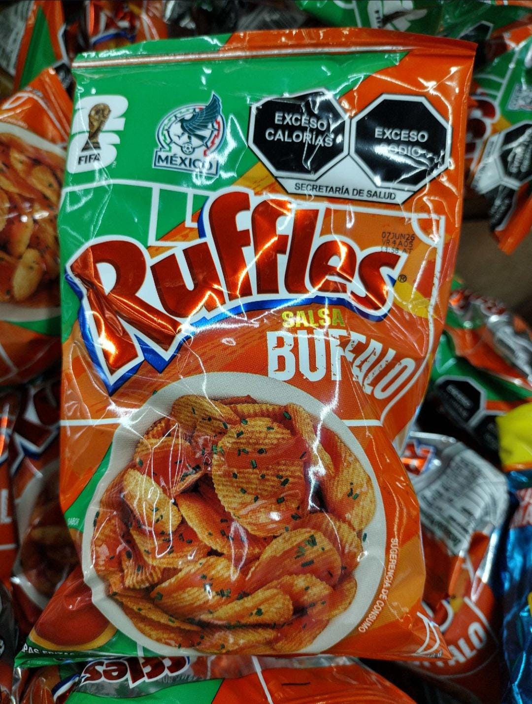 5X SABRITAS RUFFLES PAPAS Fritas Sabor Buffalo.salsa / Mexican Potato ...