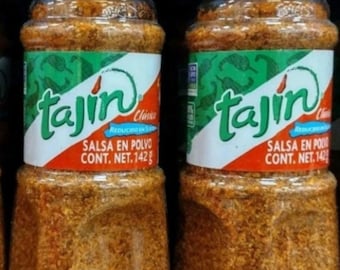 2X TAJIN CLASICO CHAMOY Chile en Polvo Reducido En Sal ( Reduced Salt Classic Flavor Chamoy Chili Powder Seasoning )- 2 Bottles of 142g each