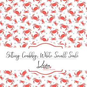 Crab digital pattern, digital download, digital scrapbooking paper, sublimation pattern, crab printable commercial use, crustacean paper,