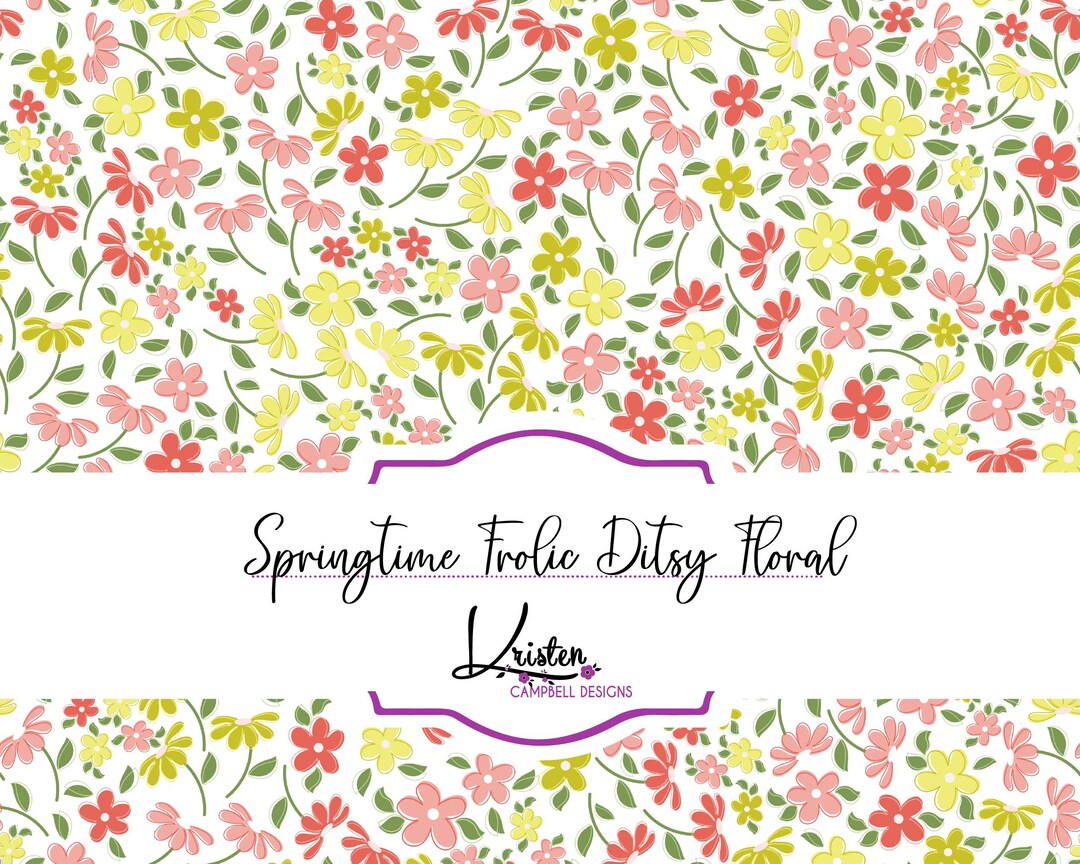 Spring Ditsy Floral Seamless Pattern, Easter, Digital Paper ...