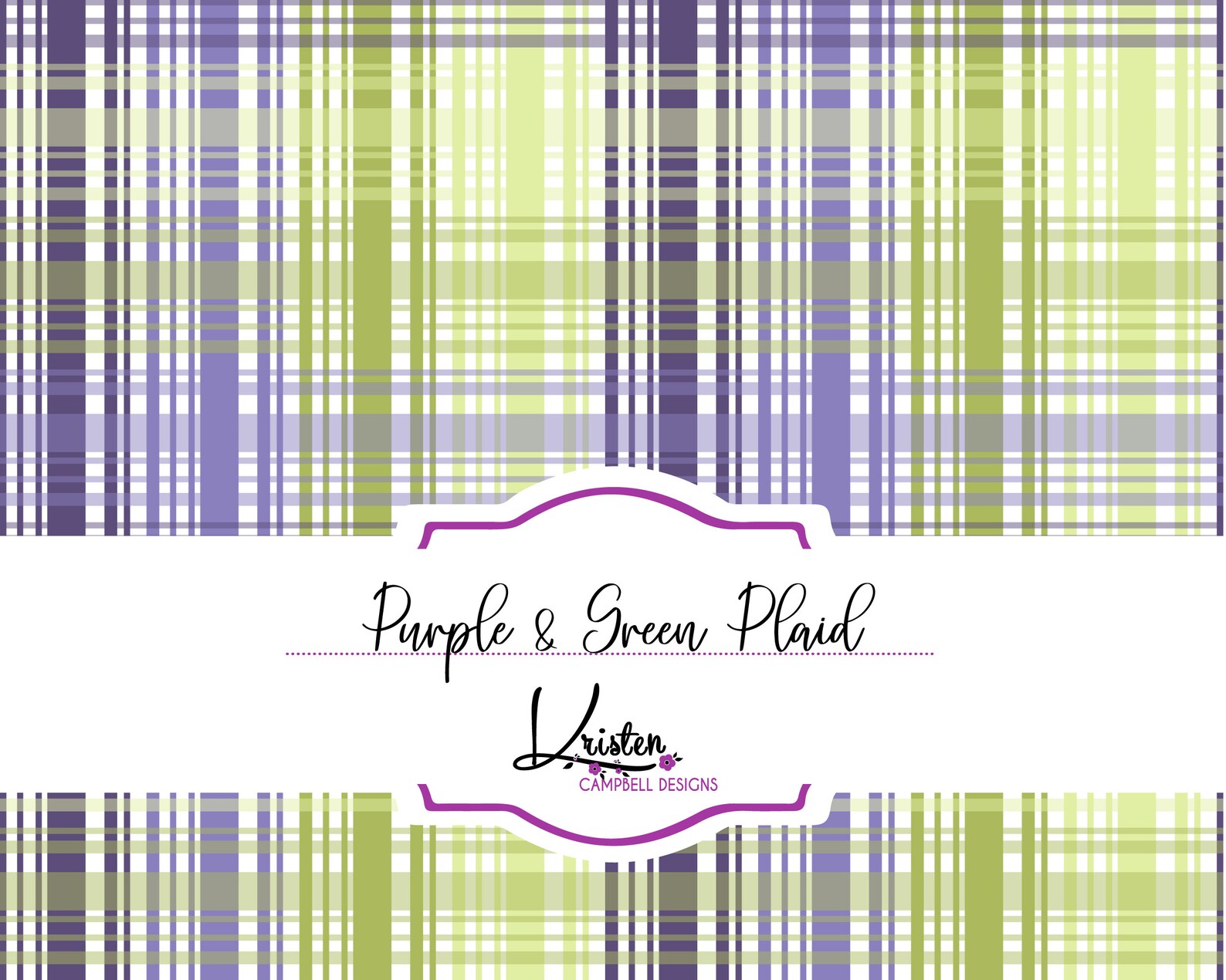 Pretty Plaid in Purple & Green, Seamless Pattern, Printable Fabric ...