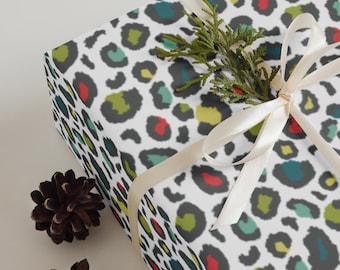 Vintage Weihnachten Leopard Version 2 Geschenkpapierbögen