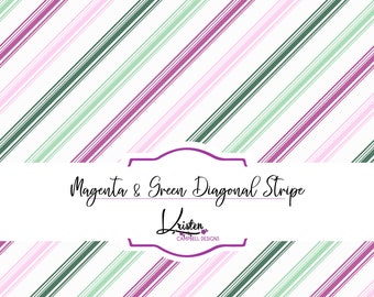 Patrón sin costuras de rayas diagonales magenta y verde, papel digital, tela imprimible, papel de scrapbooking, patrón de sublimación, uso comercial