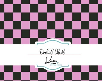 Orchid and black check seamless repeat paper digital scrapbooking paper digital download sublimation pattern checkered paper check printable