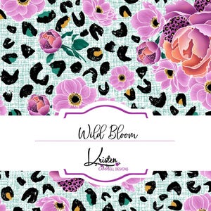 Wild Bloom Bold Floral & leopard print seamless pattern, digital paper, scrapbooking paper, sublimation, printable fabric, commercial use