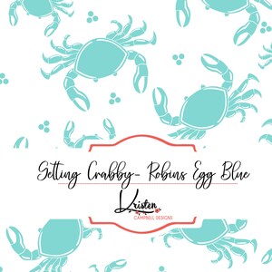 Crab digital paper, seamless pattern, digital scrapbooking paper, digital download, sublimation pattern, commercial use. crustacean paper