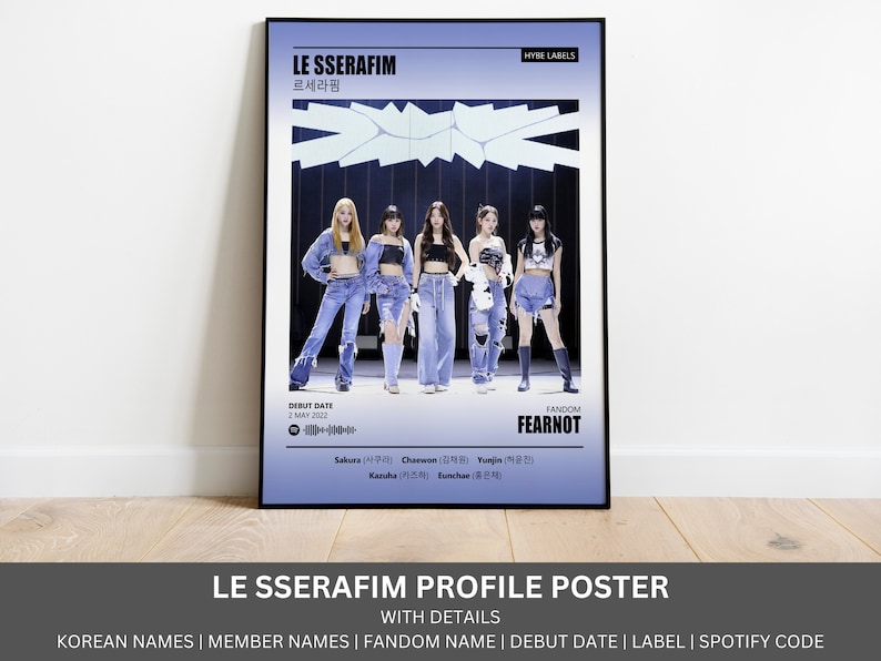 LE SSERAFIM KPOP Poster Digital Print, Kpop Profile Poster, Kpop