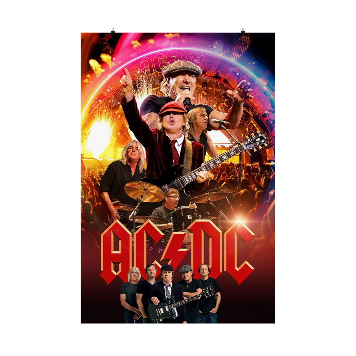 Ac Dc Poster, Angus Young Acdc Print, Heavy Metal Poster, Ac/dc Highway ...