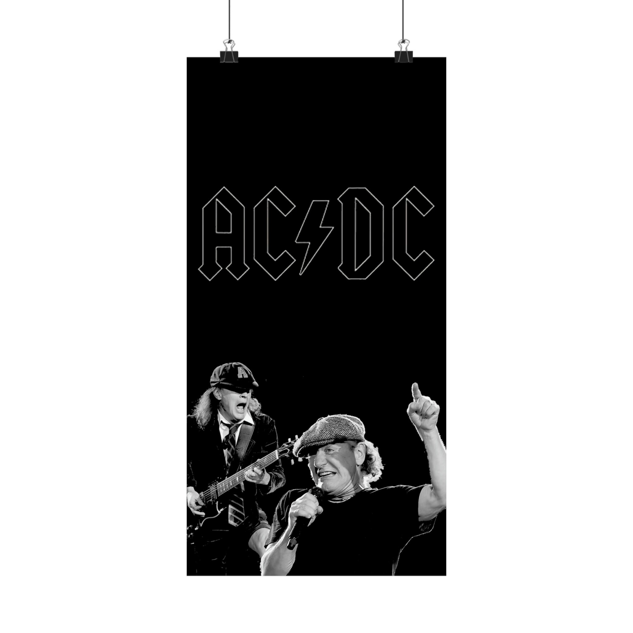 Ac Dc Poster, Angus Young Acdc Print, Heavy Metal Poster, Ac/dc Back in ...