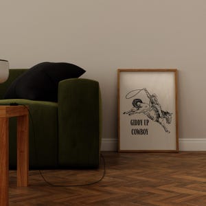 Western Print Cowboy Poster Trendy Minimalist Western Wall Art Wild West Print Retro Home Decor Horse Art Print Digital Download, Dorm Decor