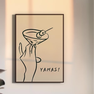 Greece Wall Art Mediterranean Print Yamas Trendy Summer Poster Coquette Decor Greek Summer Poster Minimalist Coastal Cheers Kitchen Decor