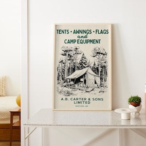Retro Camping Art Print Vintage Outdoors Poster Mountaineering Decor Vintage Hunting Adventure Print Trendy Hiking Wall Art Digital Download