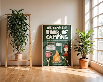 Vintage campingtryck utomhusposter äventyr väggkonst stuga väggdekor utomhussporter väggkonst campingaffisch digital nedladdning väggkonst