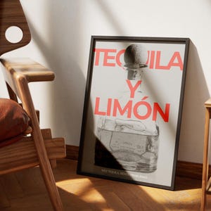 Tequila Print Mexican Wall Art Minimalist Bar Cart Poster Mexican Print Bar Art Spanish Decor Mexico Art for Kitchen Digital Download