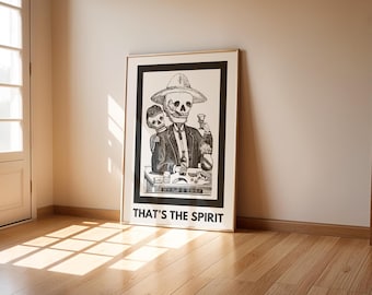 Vintage Liquor Wall Art Bar Print Retro Tequila Poster Funny Phrase Bar Cart Wall Art Skeleton Printable Drinks Wall Decor Digital Download