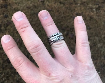 Handmade Stainless steel ring; Woven ring; Mens ring; Womens ring.