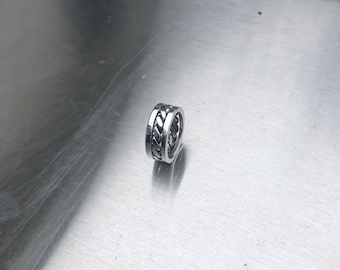 Handcrafted stainless steel ring, Twisted ring, Mirror finish banded Ring, Stackable Ring, Welder Gift, Mens Ring, Banded Steel Ring, Ring