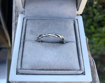 Handmade spiraled Stainless Steel ring ; stackable ring ; Unique jewelry.