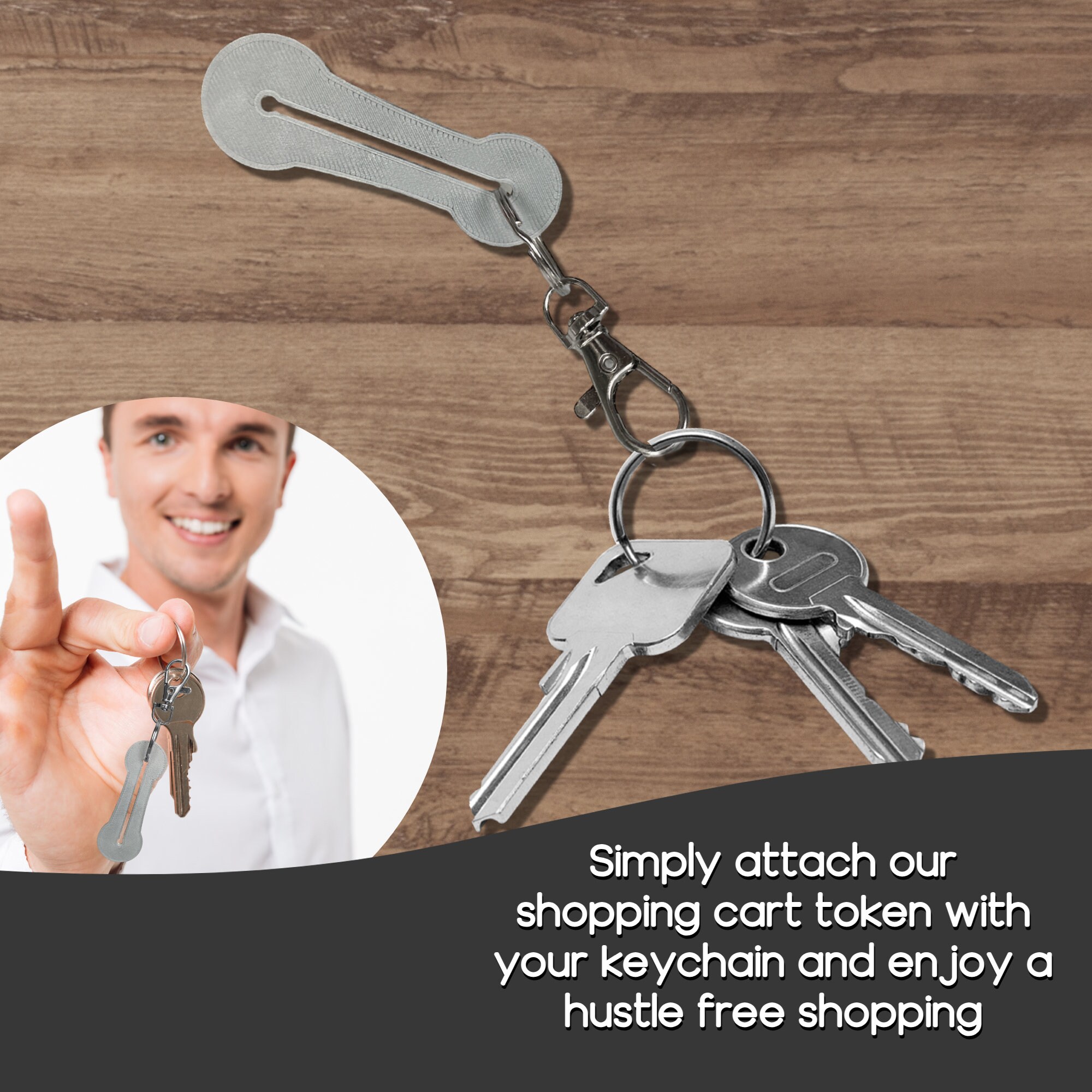 Shopping Cart Key Canadian Loonie and Quarter With Key Rings Shopping Unlock Release Key for