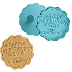 St. Patrick&#39;s Day Custom Cookie Cutter Stamp | Lucky, Gold, Shamrock, Leprechaun, Hat, Rainbow, Beer, Horseshoe | Fondant Stamp Baking Tools