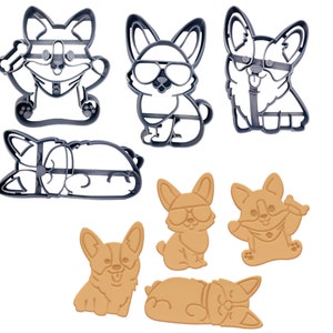 Corgi Cookie Cutter Set of 4 | pembroke Corgi Dog Butt Cute Cookie Stamp Fondant Cutters