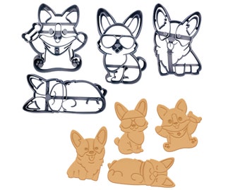 Corgi Cookie Cutter Set of 4 | pembroke Corgi Dog Butt Cute Cookie Stamp Fondant Cutters