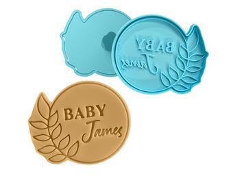 CUSTOM Baby Name Cookie Cutter Biscuit Stamp Fondant | Personalized Baby shower gift Gender Reveal  Cake Decorating Icing Cupcakes