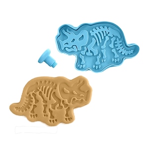 Triceratops Dinosaurs Cookie Cutter stamp | Fossil T-Rex | reptiles | biscuit cutter | Birthday Dino Kids Party theme gift