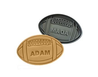 Fußball Benutzerdefinierter Name oder Familienname Cookie Cutter Stamp | Personalisiertes Geburtstagsgeschenk Kinder Backzubehör | Sport Mottoparty Spielabend