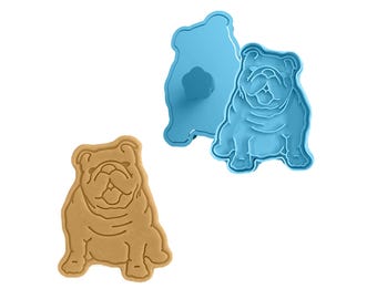 Bulldog Head Dog Bone Cookie Cutter Stamp Bundle | Dog Treat, gift for birthday, dog lovers Pet biscuit Good Boy gift