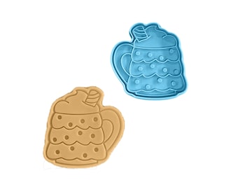 Molde para galletas con forma de árbol de Navidad / Papá Noel, hombre de jengibre, muñeco de nieve, reno, elfo, gnomo / Herramientas para hornear con sellos para fondant