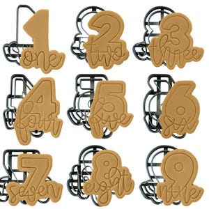 Juego de cortadores de galletas con números del 1 al 9 y palabras / Tema Galletas de cumpleaños Detalles completos Plantilla Número Guión Fiesta infantil Baby Shower Niña Niño